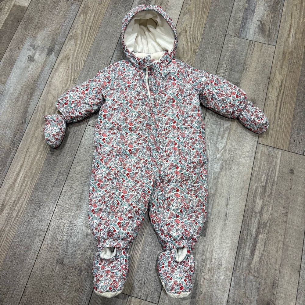 GAP baby snowsuit 6-12 months floral